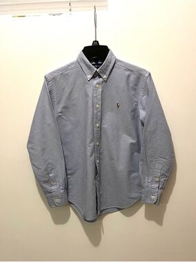 Boys 12 - Ralph Lauren Polo Blue Button-Down Iconic Classic Oxford Shirt